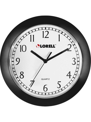 Mythriva Lorell Duvar Saati ile Arap Rakamları, 9 Inç, Kadran Beyaz/siyah Çerçeve