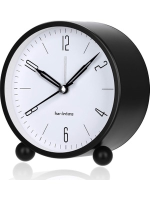 Mythriva Xspring Analog Çalar Saat, 10 cm Süper Sessiz Gece Işıklı Küçük Saat, Pille Çalışan Analog Masa Saati, Yatak Odası, Komodin, Masa, Raf Için, Kolay Kurulum (Bej)