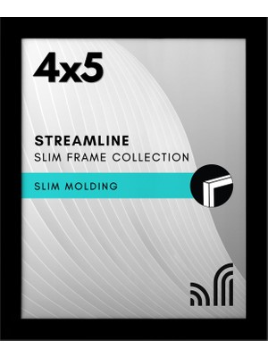 Mythriva Americanflat Siyah 4x5 Resim Çerçevesi - Kırılmaya Dayanıklı Camlı Ince Kenarlıklı Fotoğraf Çerçevesi, Asma Donanımı ve Duvar Veya Masa Üstü Için Yatay Veya Dikey Görüntü Formatları Için Dahili Şövale