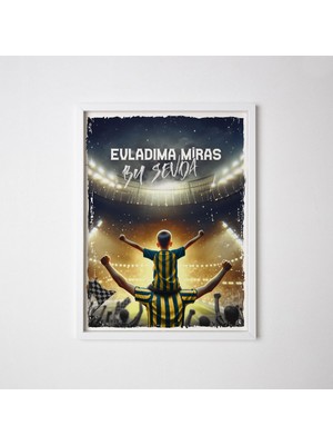 Mythriva Sarı Lacivert Taraftarlara Özel Beyaz Çerçeve