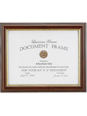 Mythriva Lawrence Frames 185181 Ceviz ve Altın Belge Resim Çerçevesi, 8,5 x 11-Inç