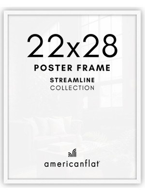 Mythriva Americanflat Poster Çerçevesi, 22X28 Cm, Parlak Pleksiglas, Ince Kenarlık, Asma Donanımlı, Beyaz