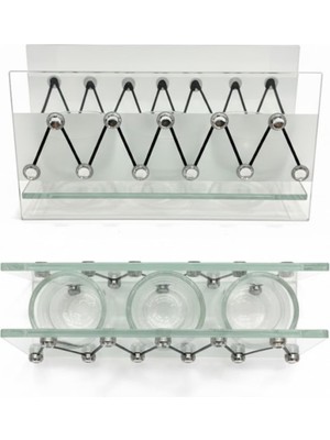 Mythriva Cam Dekoratif Zikzak Tasarımlı Şamdan 20X9 cm | Tealight ve Banyo Düzenleyici | Modern Ev Ofis Masaüstü Aksesuar