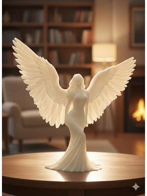 Mythriva 3dvan Dekoratif Melek Figürü Beyaz 20 x 19