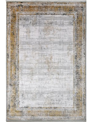 Mythriva Crown Imperial Altın Geometrik Modern Geometrik Etnik Desenli Boho Yıkanabilir Hav Toz Vermez Leke Tutmaz Kaymaz Taban Dijital Makine Baskı Halı Oturma Odası Salon Yolluk Koridor Mutfak Halısı