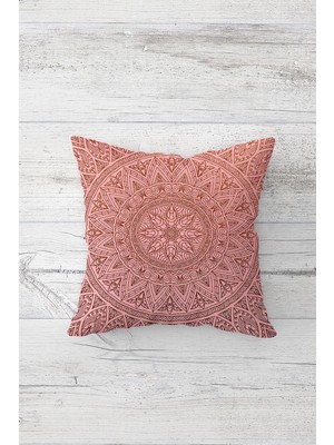 Mythriva Pelangi Pembe Etnik Mandala Çift Tarafı Baskılı Gizli Fermuarlı Yastık Kılıfı Kırlent Koltuk Yastık Kılıfı, Pembe 45 x 45, 24691222345451