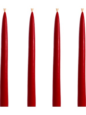 Mythriva Petekoğlu Balmumu Mum 4 Adet Standart Şamdan Mumu 25CM Boy 2cm Kalınlık Kırmızı Dekoratif Mum Beeswax Candle Mum Bal Mumu