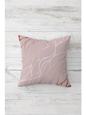 Mythriva Pelangi Dekoratif Modern Çift Tarafı Baskılı Gizli Fermuarlı Yastık Kılıfı Kırlent Koltuk Yastık Kılıfı, Lila-Rose Gold 45 x 45, 24691229445451