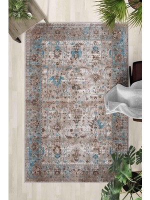 Mythriva Monnhein Çok Renkli Halı 0116 - Yıkanabilir, Kaymaz Taban, Dijital Baskılı, Leke Tutmaz, Ince Hav, Modern Salon, Oturma Odası, Yatak Odası ve Mutfak Için Dekoratif Halı