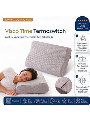 Mythriva Homedius Visco Time Thermoswitch Boyun Destekli Ortopedik Visco Yastık 50X32 cm