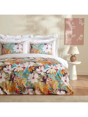 Mythriva Karaca Home LUMIRE%100 Pamuk, Tek Kişilik Nevresim Takımı, Multicolor