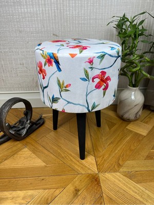 Çiçekli Puf Bench Oturak Tabure Koltuk
