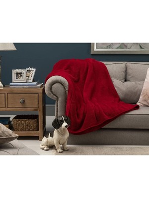 Mythriva Mulberry Kırmızı Wellsoft Tv Battaniye 100X170 Cm, Tek Kişilik