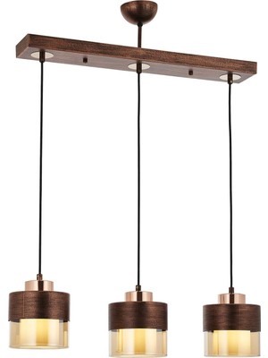 Mythriva Avonni AV-60193-3Y-CPR Bakır Patina Boyalı Modern Avize E27 Metal Cam 70X15CM