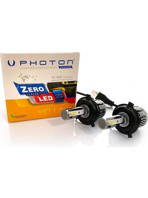Mythriva Photon Ampul Zero H4 Xtreme Yellow +3 Plus Fansız LED 12V-24V Headlight Pht ZR3724 Xy