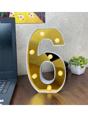 Mythriva Giftmoda 3D Işıklı LED Sayı Dekoratif Aydınlatma Büyük Boy 6