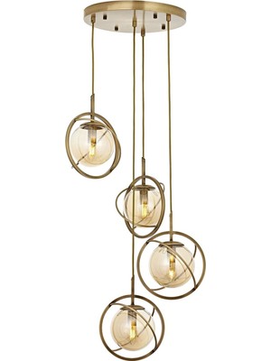 Mythriva Avonni AV-60291-4ET Eskitme Kaplama Modern Avize E14 Metal Cam 35CM