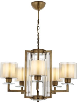 Mythriva Avonni AV-60190-5E Eskitme Kaplama Modern Avize E27 Metal Cam 70CM