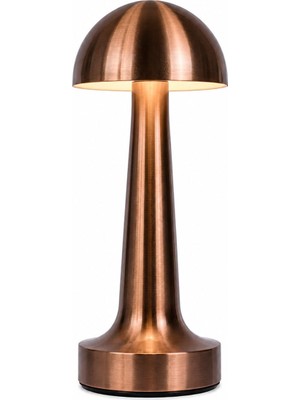 Mythriva Robeve Şarjlı Dokunmatik Metal Masa Lambası Bronz Red | 3 Renk Işık, Ayarlanabilir Parlaklık, Kablosuz LED Gece Lambası | Ev, Ofis, Kafe, Restoran ve Yatak Odası Dekoratif Aydınlatma