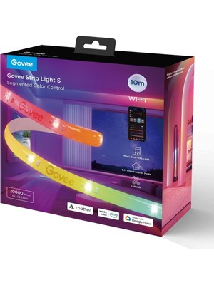 Mythriva Govee Rgbıcw Wifi+Bluetooth Matter Destekli, Kesilebilir, Silikon Kaplamalı LED Şerit - 10 Metre