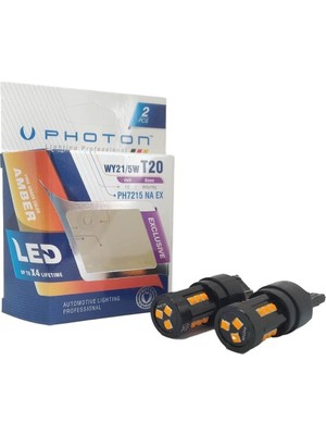 Mythriva Photon Ampul T20 W21/5W Amber Exclusive 12V-24V LED (2'li Blister) Pht PH7215 Na Ex B2