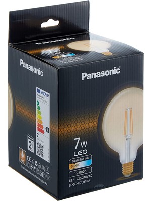 Mythriva Panasonıc E27 Fil G125, Sarı Işık Lamba 7W 630LM 2000K Gold