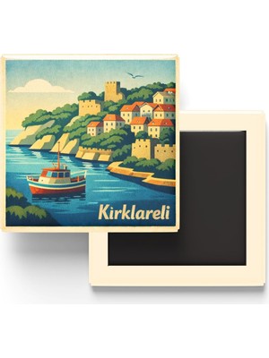 Mythriva Kırklareli - Kıyıköy - Baskılı Buzdolap Magneti Kare - 9x9 cm