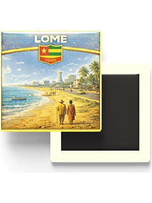 Mythriva Retro Togo Lome Şehri Temalı Vintage Buzdolap Magneti – 9x9 cm
