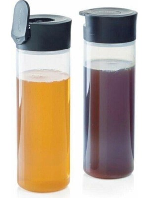 Mythriva Tupperware Sosluk 2'li Şeffaf Gövde Siyah Kapak