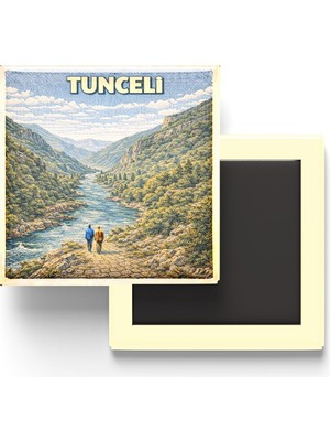 Mythriva Buzdolap Magneti - Türkiye - Tunceli - Retro Tema - 9x9 cm