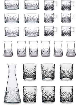 Mythriva Pasabahce Timeless 25 Parça Çay, Su Bardağı ve Çerezlik Karaf Seti TYBB2IEVOFTP7P5J51