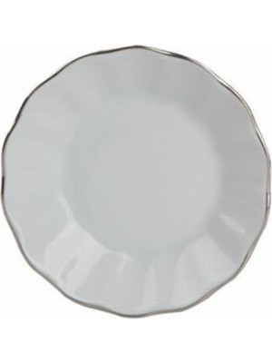 Mythriva Porland Platin Yaldızlı Çay Tabağı Platinbeyaz