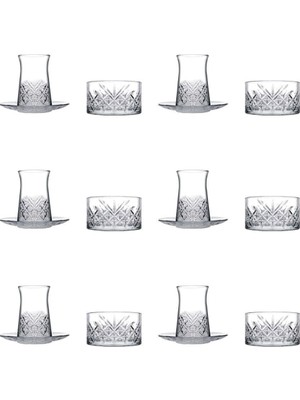 Mythriva Pasabahce Timeless Heybeli Model 18 Parça Çay Seti (Çay Bardağı Çay Tabağı Çerezlik) US066100146