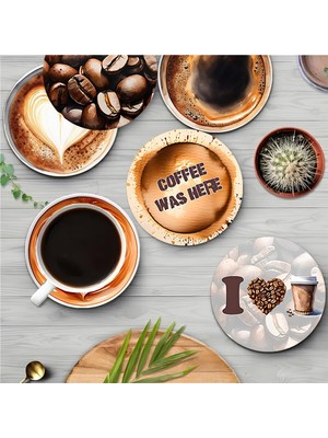 Mythriva Kututr Kahve Aşkına Özel 6’lı Mdf Bardak Altlığı Seti – 10 cm BRD-037