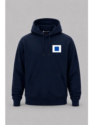 Bahriyeli Collection Kapüşonlu S Harfi Sancak Cep Baskılı Unisex Sweatshirt
