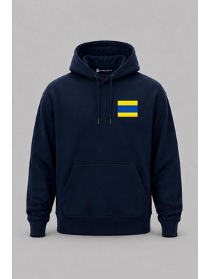 Bahriyeli Collection Kapüşonlu D Harfi Sancak Cep Baskılı Unisex Sweatshirt