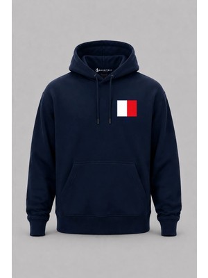 Bahriyeli Collection Kapüşonlu H Harfi Sancak Cep Baskılı Unisex Sweatshirt