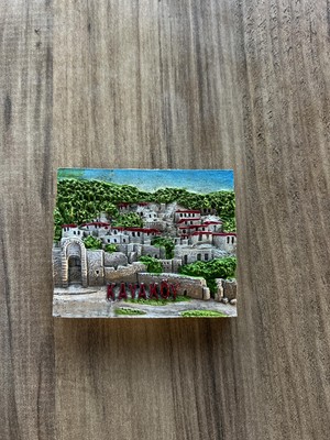 Mythriva Pharus Patara-Magnet Fethiye Kayaköy, Dekoratif Turistik Buzdolabı Magneti, Tarihi Antik Kent Temalı, El Yapımı Hediyelik Eşya