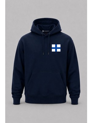 Bahriyeli Collection Kapüşonlu x Harfi Sancak Cep Baskılı Unisex Sweatshirt