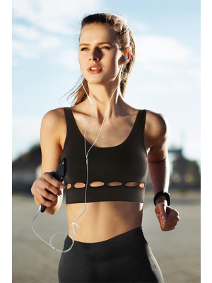 Mythriva Miofit Cutout Destekli Seamless Spor Sütyeni Siyah L-Xl