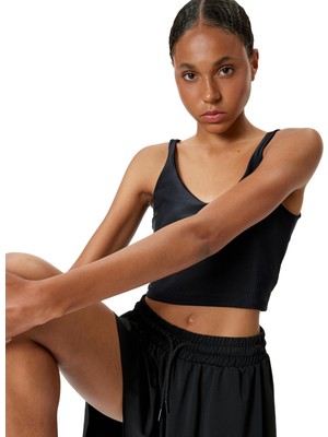 Mythriva Koton Sporcu Sütyeni V Yaka Kaplı Slim Fit