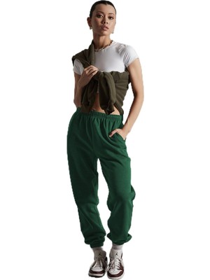Mythriva Madmext Kadın Koyu Yeşil Beli Lastikli Oversize Eşofman Altı MG1235,KOYU Yeşil L