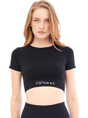 Mythriva Giorgina Ferri Yumuşak Dokulu, Esnek Yoga, Koşu, Spor ve Günlük Crop Top Mila (GF-301 A, S)