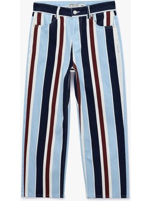 Mythriva Çizgili Pamuklu Straight Denim Pantolon - Straight Jeans