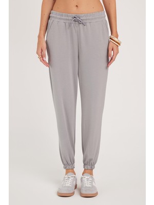 Mythriva Tudors Relax Fit Modal Kumaş Jogger Eşofman Altı, Xl, PN250051, Gri, Kadın