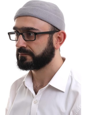 Mythriva Ihvan Online Açık Gri Katlamalı Sade Desen Kışlık Orlon Takke Şapka