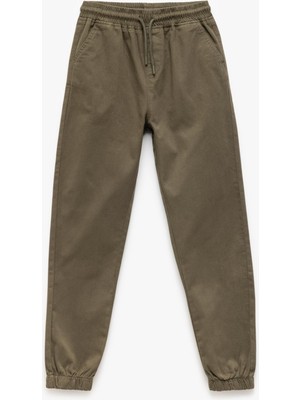 Mythriva Beli Bağcıklı Cep Detaylı Pamuklu Gabardin Jogger Pantolon