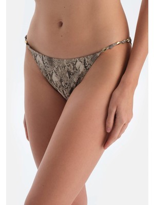 Mythriva Dagi Kadın Düşük Bel Bikini Alt, Örme, Kahverengi, 40