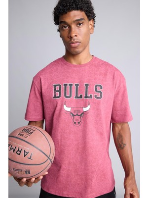 Mythriva Defacto Nba Lisanslı Chıcago Bulls Oversıze Bisiklet Yaka Kısa Kollu Tişört