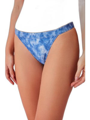 Mythriva Suwen Kemerli Denim Baskılı Bikini Alt